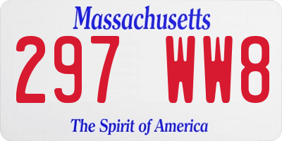 MA license plate 297WW8