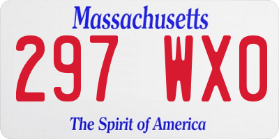 MA license plate 297WX0