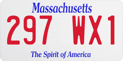 MA license plate 297WX1