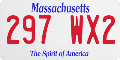 MA license plate 297WX2