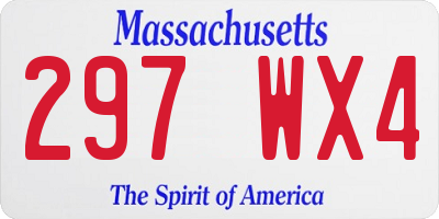 MA license plate 297WX4