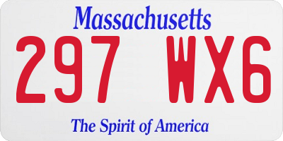 MA license plate 297WX6