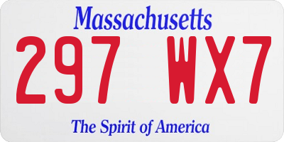 MA license plate 297WX7