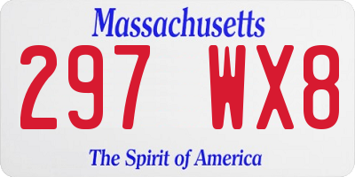 MA license plate 297WX8