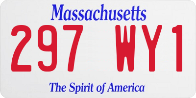 MA license plate 297WY1