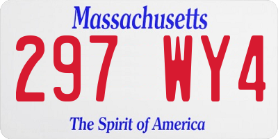 MA license plate 297WY4