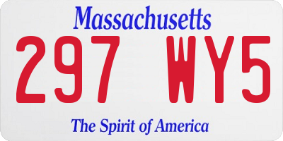 MA license plate 297WY5