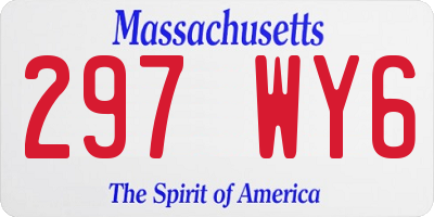 MA license plate 297WY6