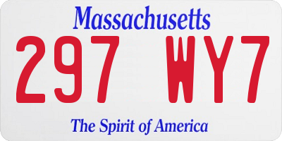 MA license plate 297WY7