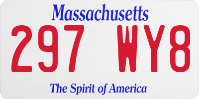 MA license plate 297WY8