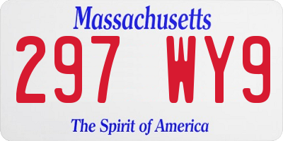 MA license plate 297WY9