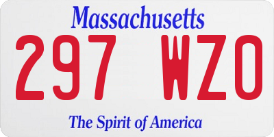 MA license plate 297WZ0