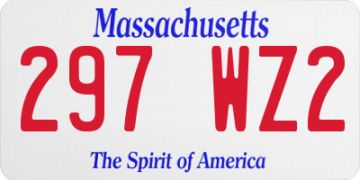 MA license plate 297WZ2