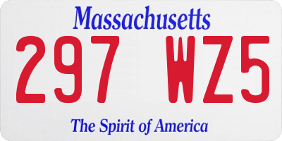MA license plate 297WZ5