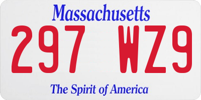MA license plate 297WZ9