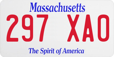 MA license plate 297XA0