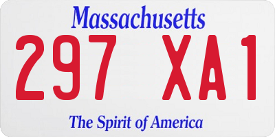 MA license plate 297XA1