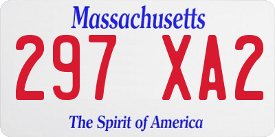 MA license plate 297XA2