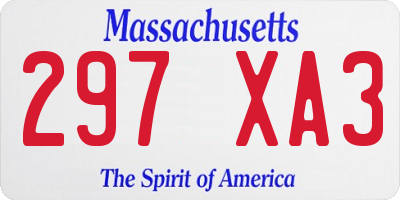 MA license plate 297XA3