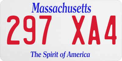 MA license plate 297XA4