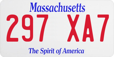 MA license plate 297XA7