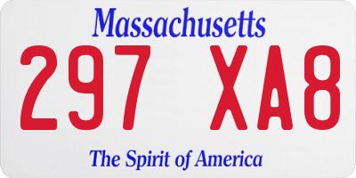 MA license plate 297XA8
