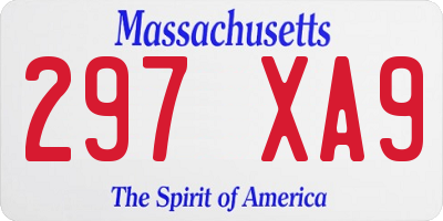 MA license plate 297XA9
