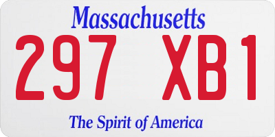 MA license plate 297XB1