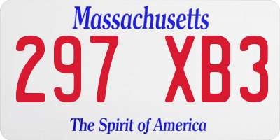 MA license plate 297XB3