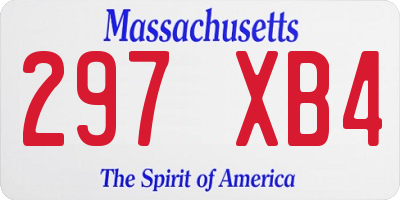 MA license plate 297XB4