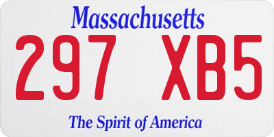 MA license plate 297XB5