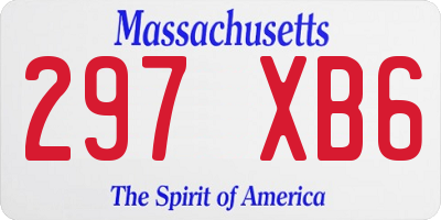 MA license plate 297XB6