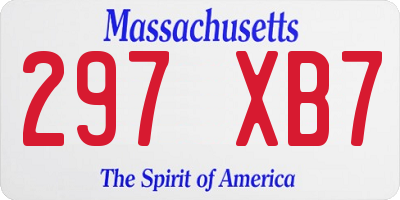 MA license plate 297XB7