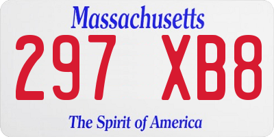MA license plate 297XB8