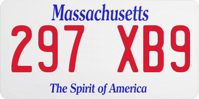 MA license plate 297XB9
