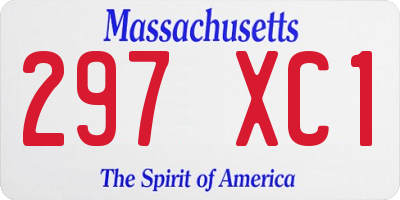 MA license plate 297XC1