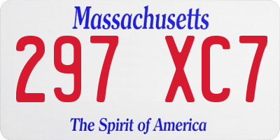 MA license plate 297XC7