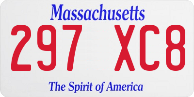 MA license plate 297XC8
