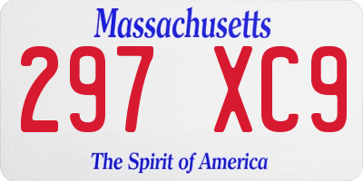 MA license plate 297XC9