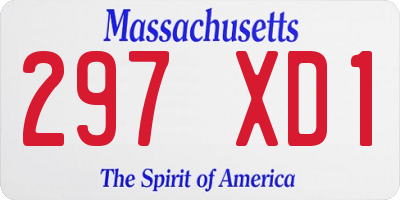 MA license plate 297XD1