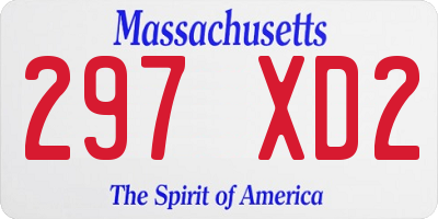 MA license plate 297XD2