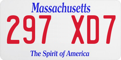 MA license plate 297XD7