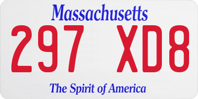 MA license plate 297XD8