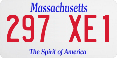 MA license plate 297XE1