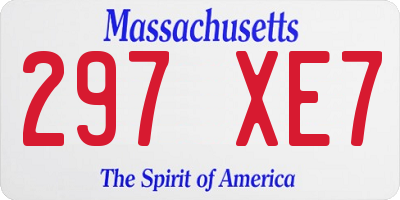 MA license plate 297XE7