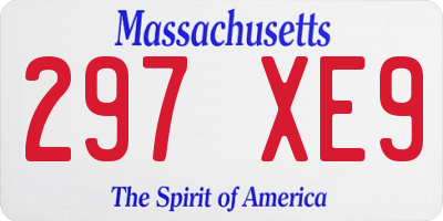 MA license plate 297XE9