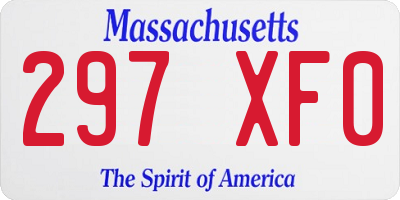 MA license plate 297XF0