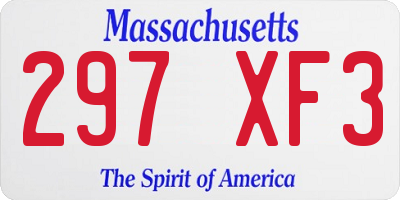 MA license plate 297XF3