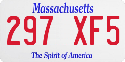 MA license plate 297XF5