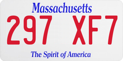 MA license plate 297XF7